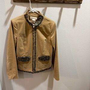 Michaels Tan Blazer with dark Sequin Accents